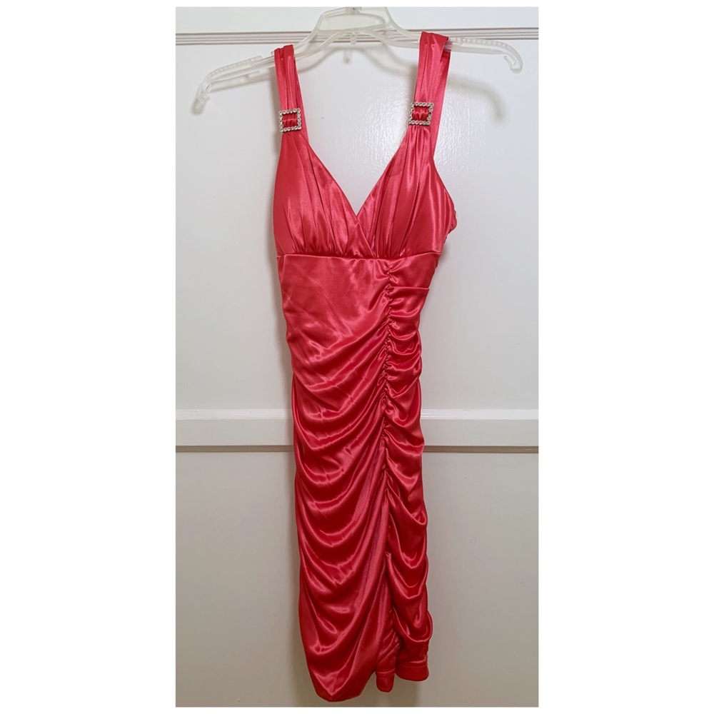 Pink City Triangles Scrunched-Look Dress